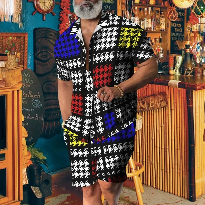 

Men's Summer Shirt sets, Casual And Fashionable shorts, long-sleeved shirts, Big Beach streetwear, Hawaiian Suits