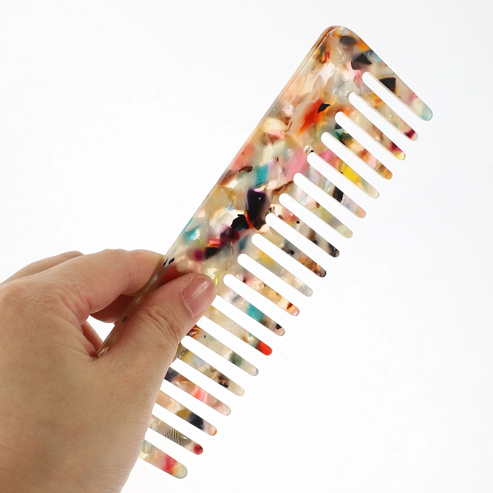 

2Pcs Premium Marble Finish Hair Comb Lightweight Wide Tooth Detangling Comb for Women Men Curly Wavy Thick Hair Home Outdoor