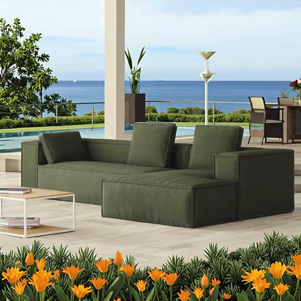 

WESOME Waterproof Compression Sofa Furniture Terrace Villa Waterproof Outdoor Garden Sofa Nordic Lying Bed