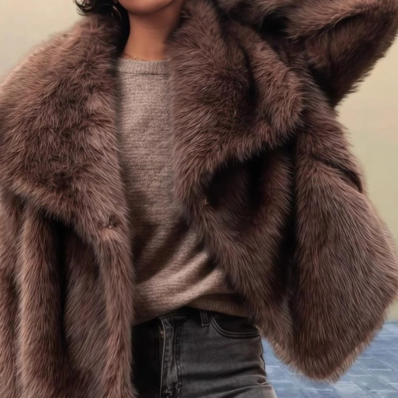 

Fashion Commuter Coat 2025 Winter Faux Fur Warm Women's Coat