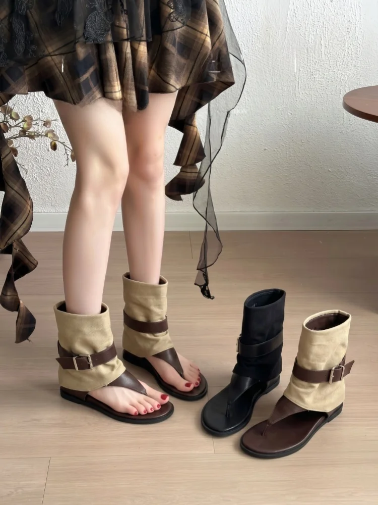 rome-style-women's-summer-fashion-sandals-high-heel-increased-height-booties-outerwear-short-tube-boots-beautiful-slippers