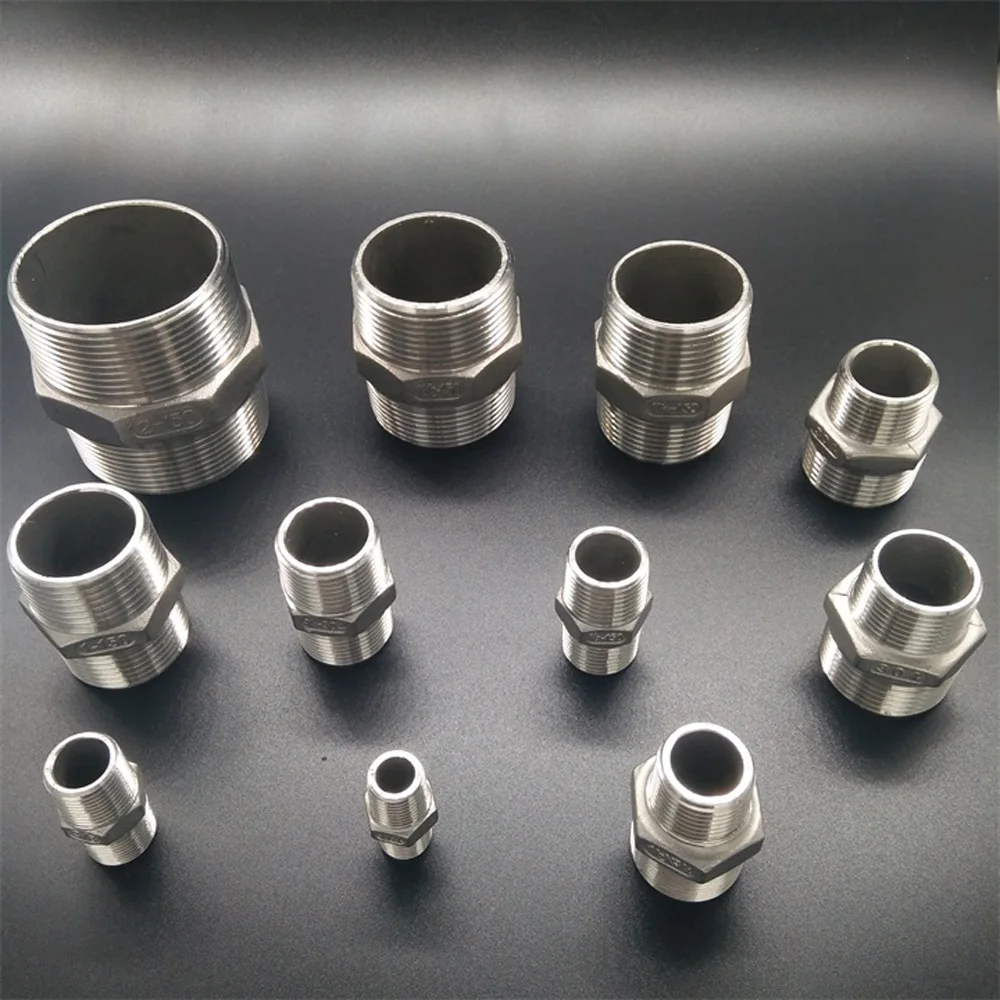 1/4" 3/8" 1/2" 3/4" 1" a 2" BSPT Euqal Maschio Esagonale Nipplo In Acciaio Inox 316 Raccordo Per Tubi Acqua Gas Olio