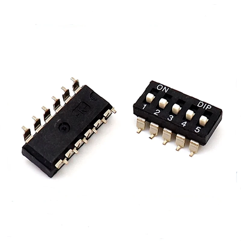 10pcs/lot 2.54 Patch DIP Switch Gold Plated Pin KM-01/2/3/4/5/6/8P/10P 2.54MM SMD