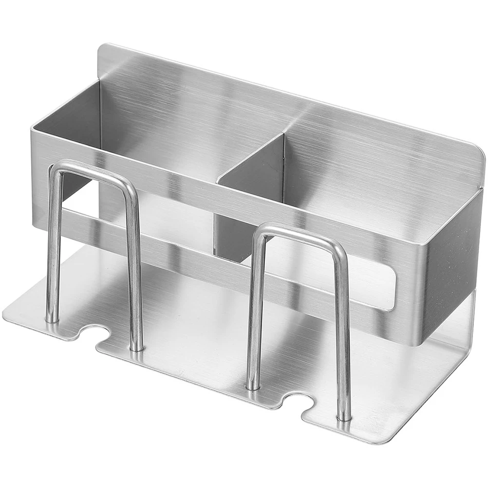 

Stainless Steel Toothbrush Holder Rack Bathroom ganizer Multifunctional Holders Self Shelf Adhesive Strong Separate Toothbrush