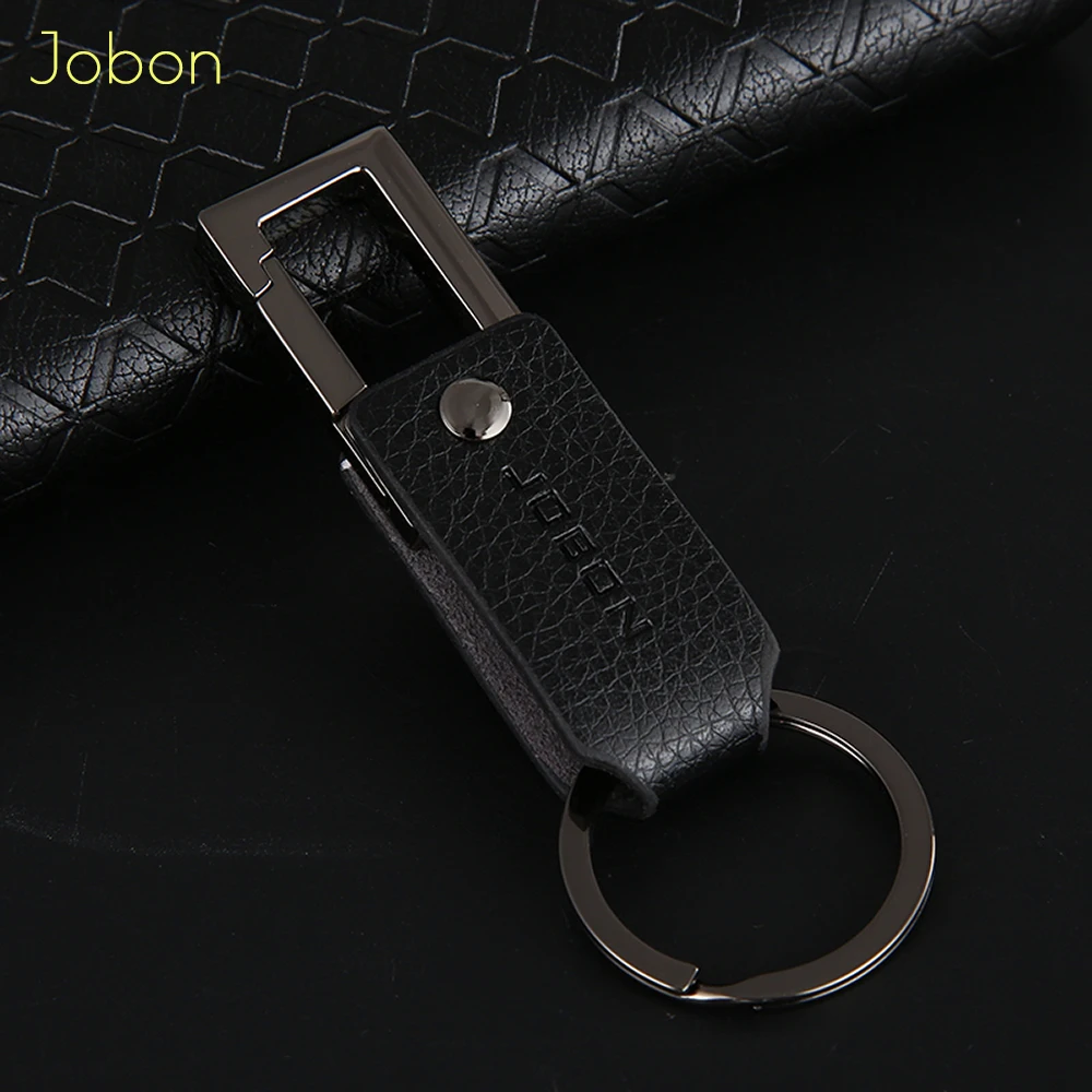 Jobon Classic Key Chain Luxury Women Men Leather Keychains For Car Key Ring Holder Bag Pendant Best Gift Jewelry Key Collapsible