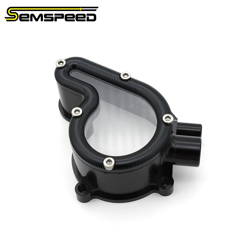 

SEMSPEED Motorcycle Clear Water Pump Housing Cover CNC Aluminum Fit For Benda Dark Flag 950