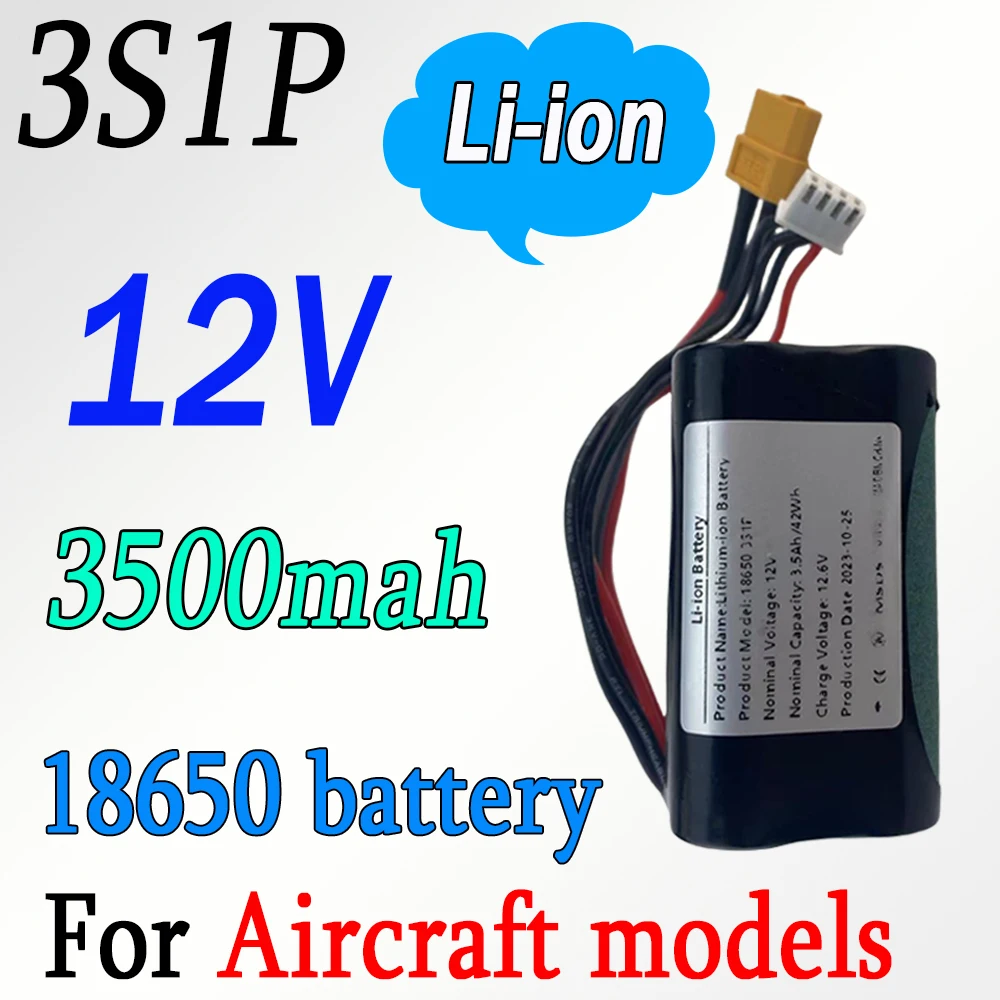 

AIMJIN 3S1P 12V 3.5Ah 12.6V High Capacity UAV Rechargeable Li-ion Battery for Various RC Airplane Drone Quadrotor XH2.54-4P XT60