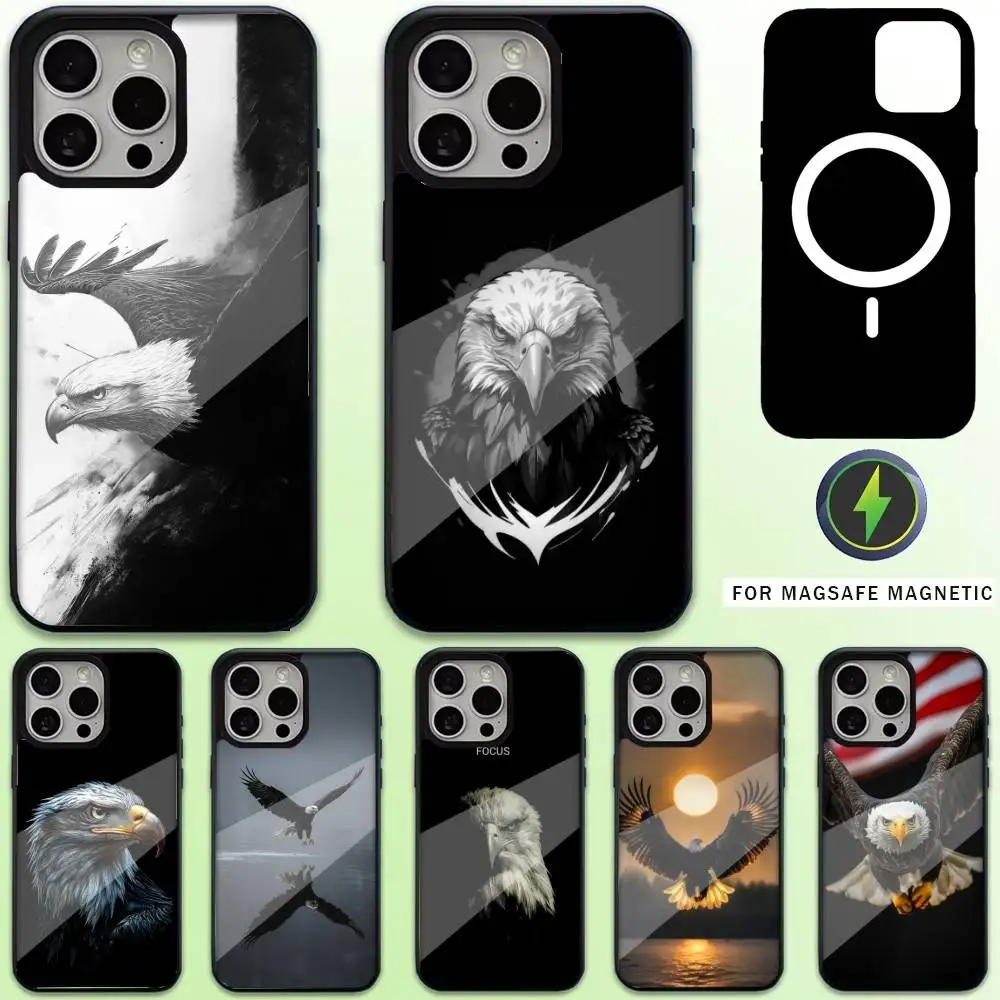 

Birds COOL Eagle Phone Case For iPhone17,16,15,14,13,12,11 Plus,Pro Max Magnetic Magsafe Wireless Charging