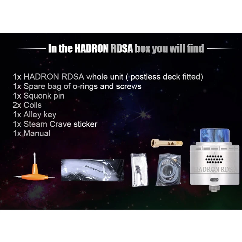 الأصلي البخار كريف Hadron RDSA خزان Vape البخاخة 510 الموضوع 810 بالتنقيط تلميح 30 مللي متر قطر السجائر الإلكترونية المرذاذ #6