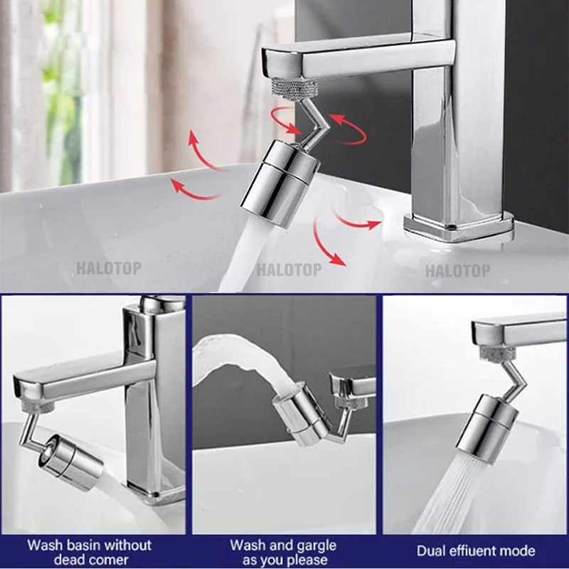 720°Universal Kitchen Faucet Anti-splash Aerator Bathroom Tap Rotatable Faucet Sprayer Saving Water Tap Nozzle Extender Adapter