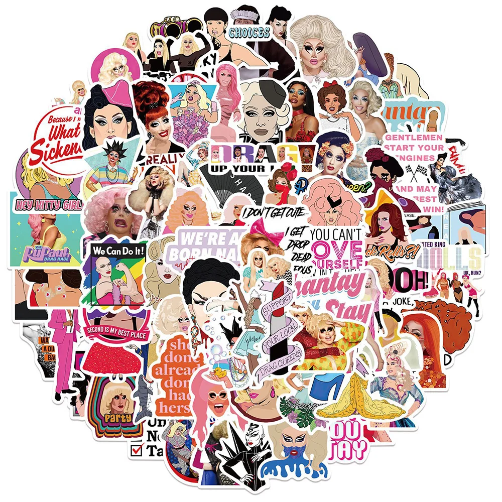 10/30/50/100PCS RuPaul's Drag Race Makeup TV Show Sticker DIY Snowboard Laptop Luggage Cartoon Graffiti Decals Sticker For Kid