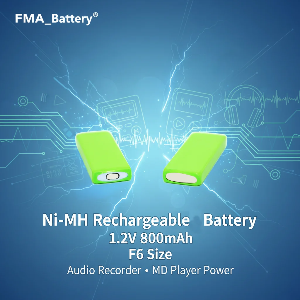 Muti-QTY Square 1.2V F6 / 7/5F6 Ni-MH Rechargeable Battery 800/1200mAh for Portable Audio Devices Digital Recorders MD