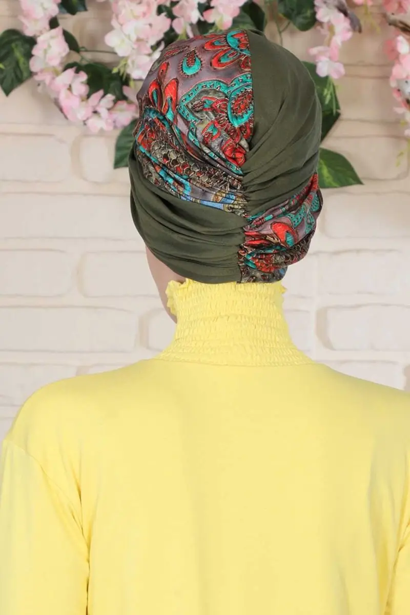 Hijab osso cor sólida e padrão de carnaval