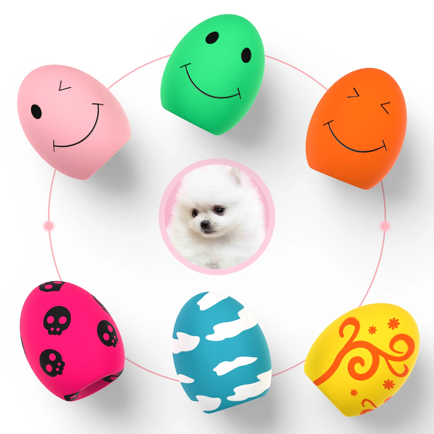 Schitec Rubber Puppy Speelgoed 8 Stuks Hondenbal Piepgeluid Voor Kleine Grote Honden Interactieve Huisdier Benodigdheden Puppy Speelgoed Accessoires