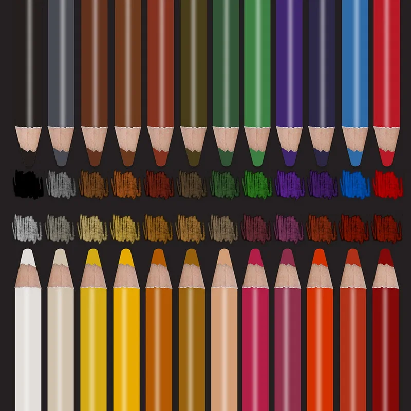 Juego de bocetos de dibujo para estudiantes, lápices de colores Macaron, suministros de arte profesional para artistas, 24 colores