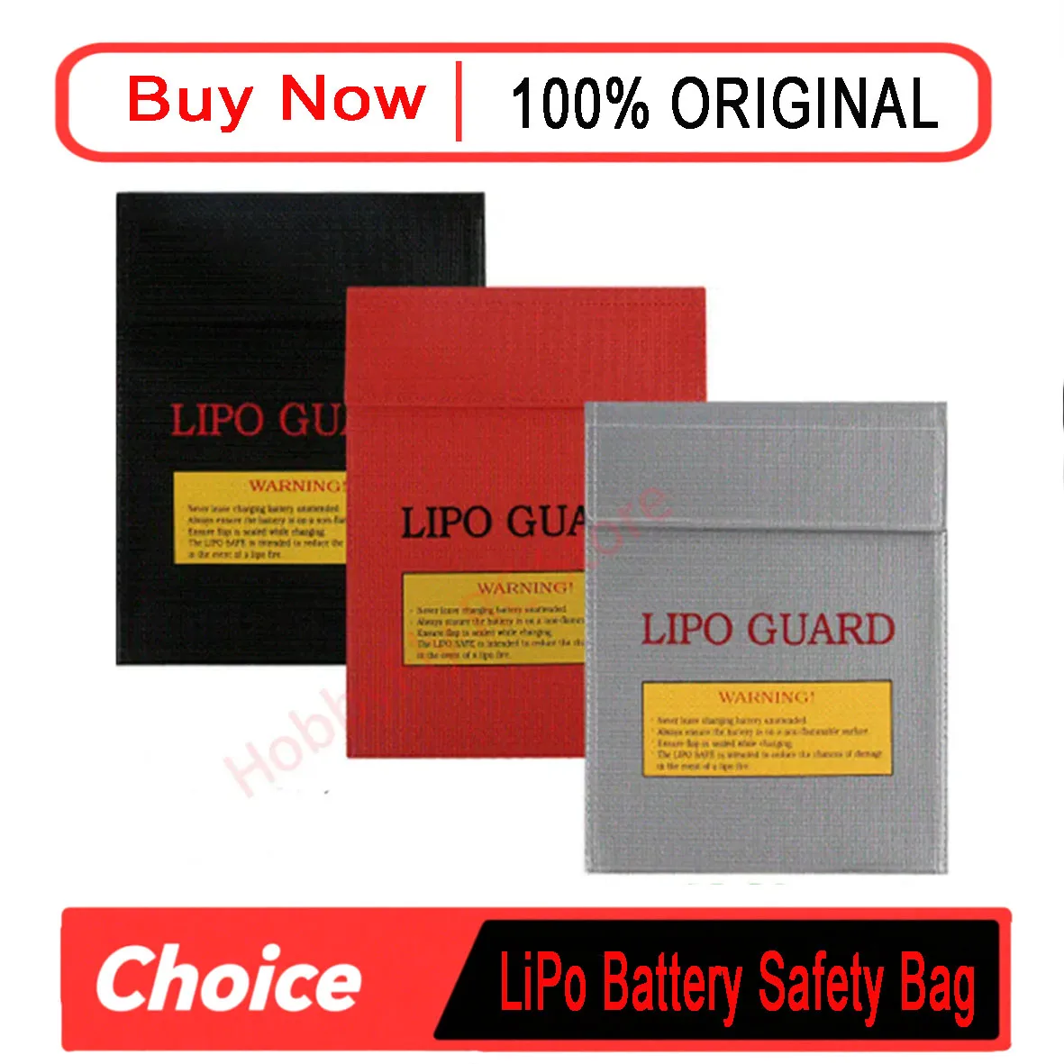 High Quality RC LiPo Battery Safety Bag Fireproof Waterproof Charge Sack 18x23cm 30x23cm Red Black Silver for Safe Guard
