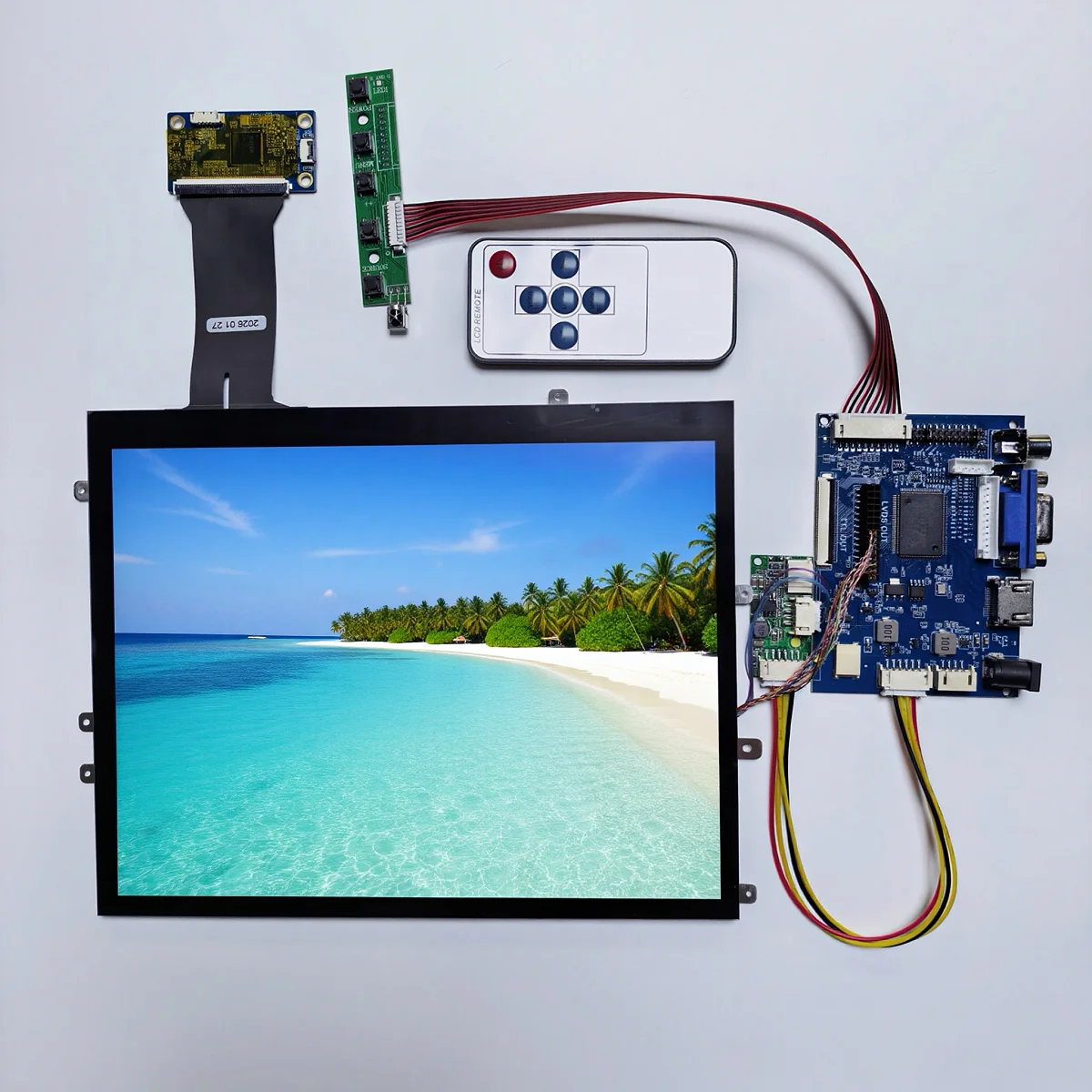 9.7-inch Touch Display Module Kit HDVGA1024X768 IPS Square Screen 4:3 DC12V Power Supply