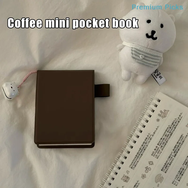 portableBrown Pocket Book Japanese Style Ins Niche Simple Portable Mini Notebook Diary