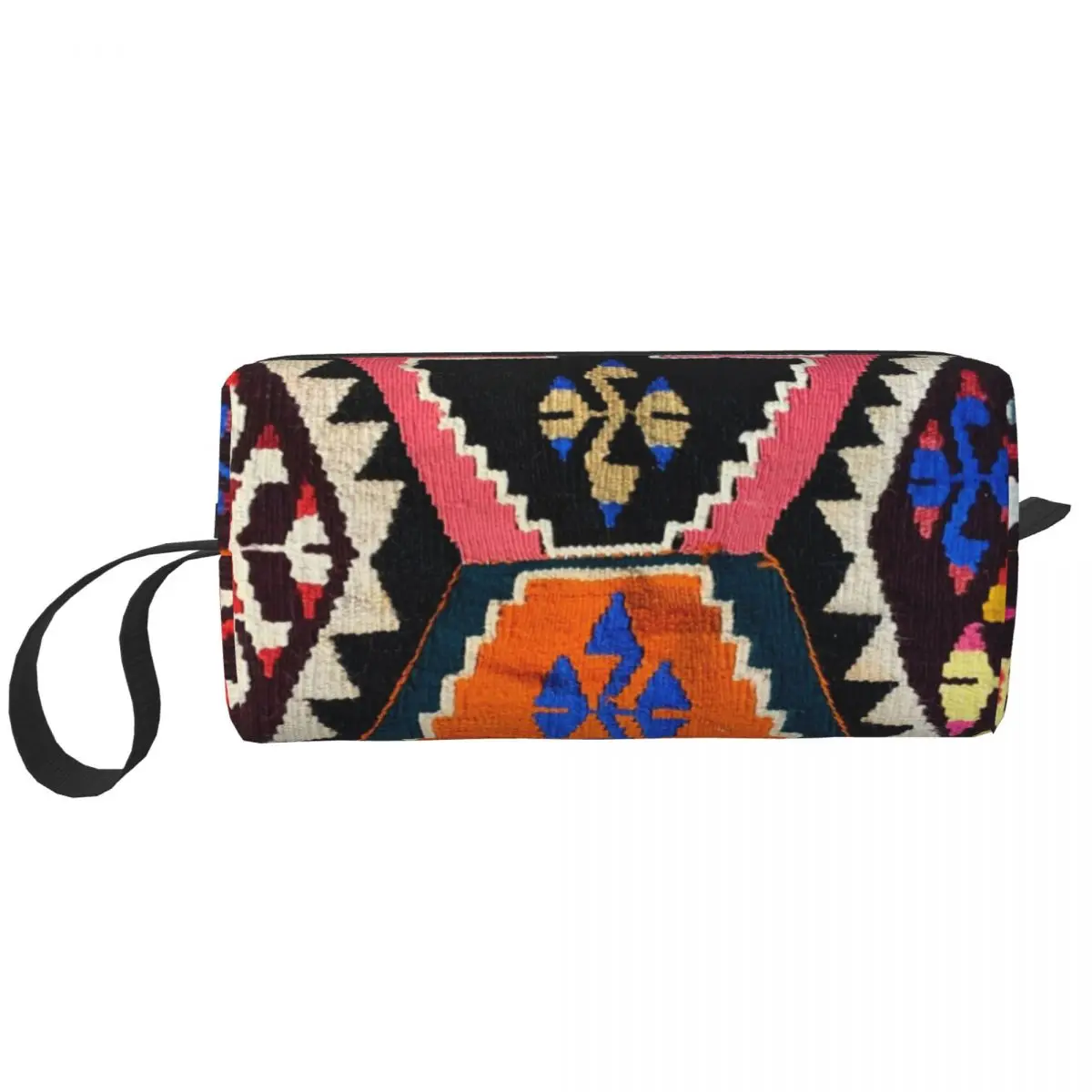 Antique Style Kilim Navaho Weave Woven Textile Cosmetic Bag Women Persian Ethnic Art Makeup Case Beauty Storage Toiletry Bags