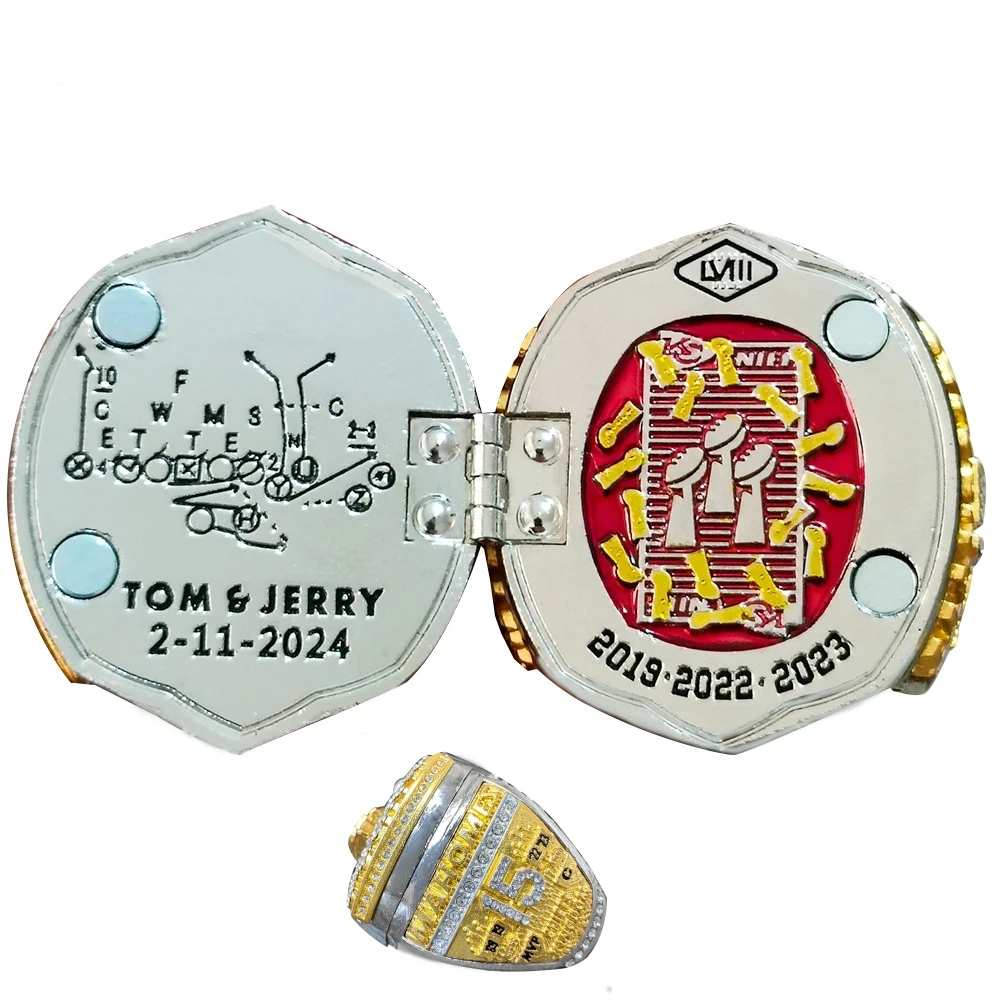 2024 Championship Style Ring accessories Stainless Steel Alloy rugby Fan Collectible Jewelry fans gift