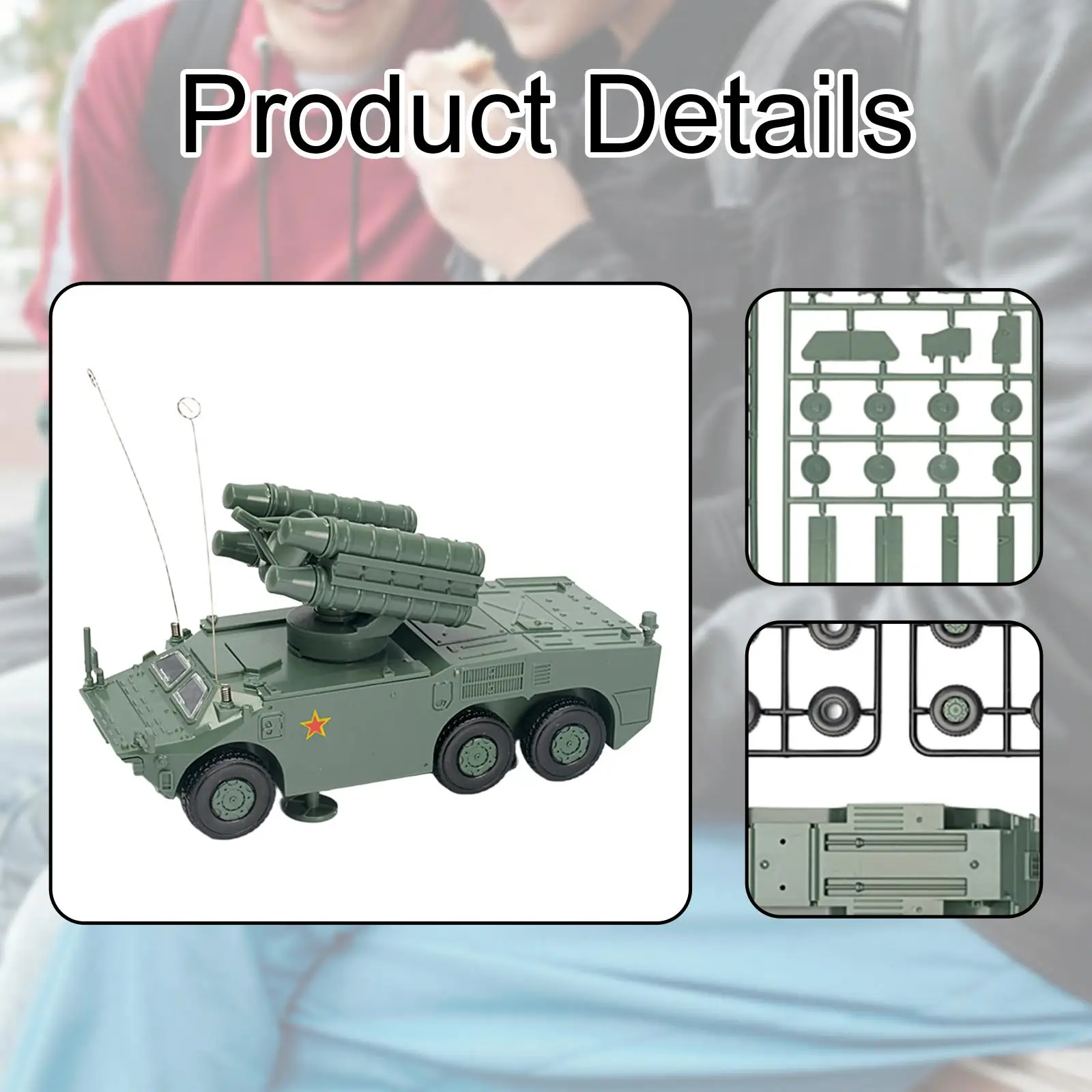 1/72 Armored Vehicle Building Kits Ornament Battle Car Building Kit for Micro Landscape Keepsake Party Favors Home Collectibles