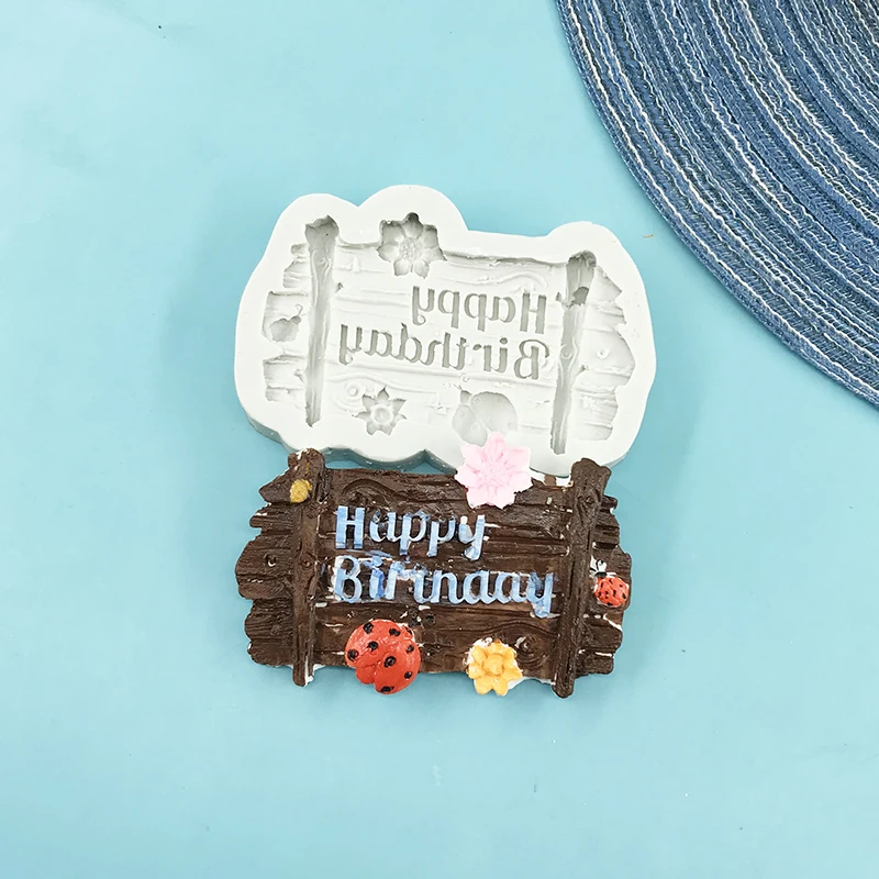 Happy birthday silicone mold Food Safety Materials DIY Fondant Cake Decoration  Dessert making Chocolate Mold Soap Mold