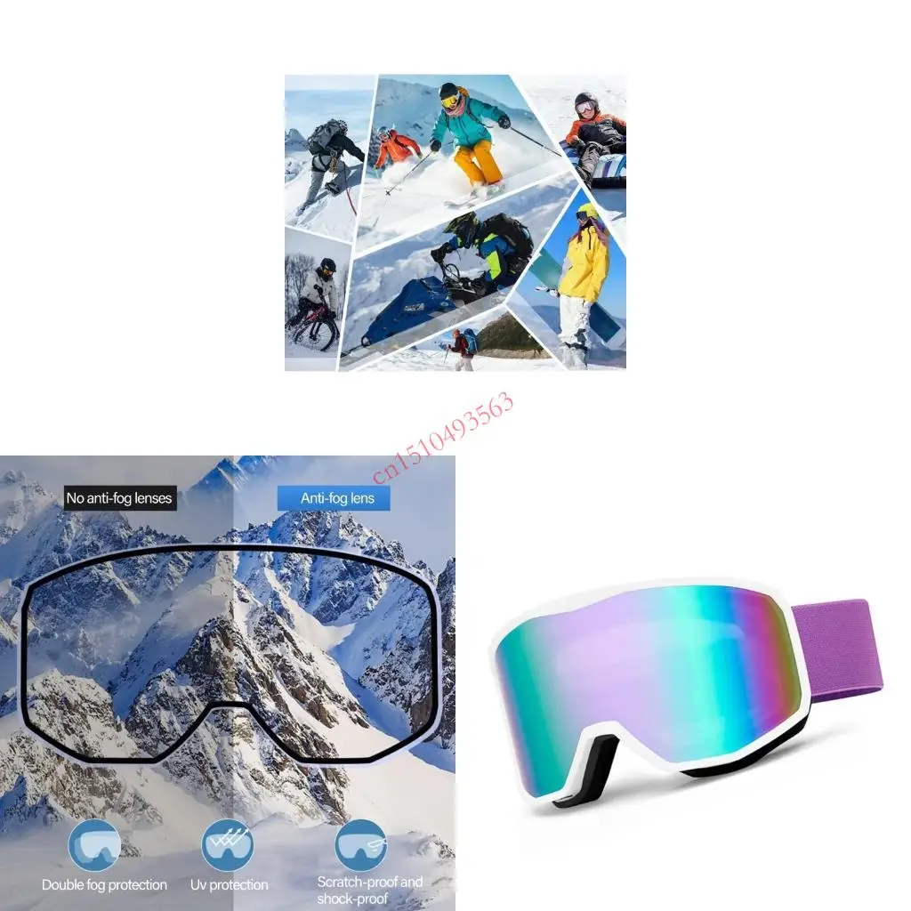 

Double Layers Ski Goggles Anti-Fog Snow Goggles Snowboard Glasses Windproof Snowboard Goggles for Outdoor Sports 448C