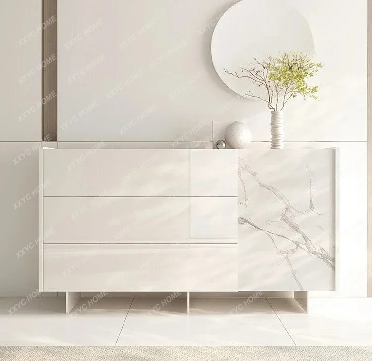 XX  cream wind rock slab dining side cabinet light luxury modern simple living room wall storage model