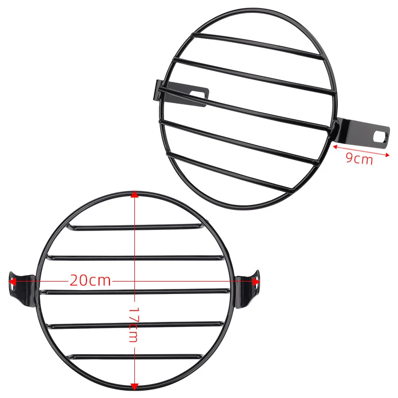 Universal 7 inch Motorcycle Headlight Grill Guard Replacement Light Cover Accessories Decoration Protective Metal Round Retro