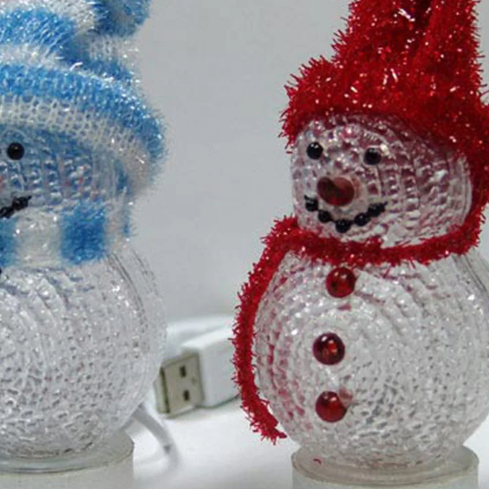 2 قطعة USB شحن ثلج ضوء الليل عيد الميلاد LED الملونة متوهجة مصباح لغرفة النوم غرفة المعيشة عيد الميلاد الطرف الديكور