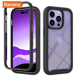 Bananq-funda de teléfono a prueba de golpes para iPhone, carcasa transparente antideslizante, armadura de cuerpo completo, 360, 11, 12, 13, Mini, 14, 15 Pro Max, 6, 7, 8 Plus