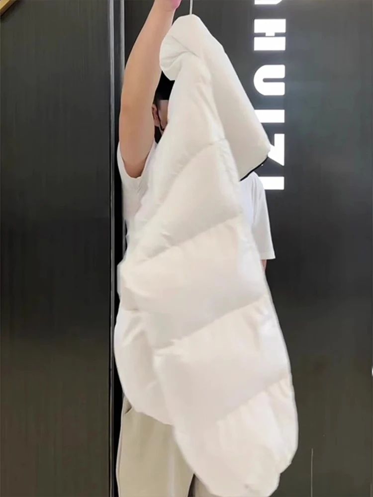 2025 nova moda branco para baixo jaqueta feminina inverno curto acolchoado casaco quente fino ajuste