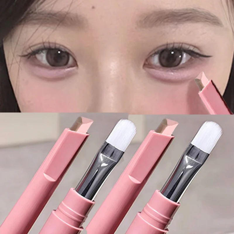 ปากกาไหม 2-in-1 2 สี พร้อมแปรง กันน้ำ ดินสอเขียนขอบตาแบบธรรมชาติ ติดทนนาน ไฮไลท์เตอร์เพิ่มความสว่าง สไตล์เกาหลี