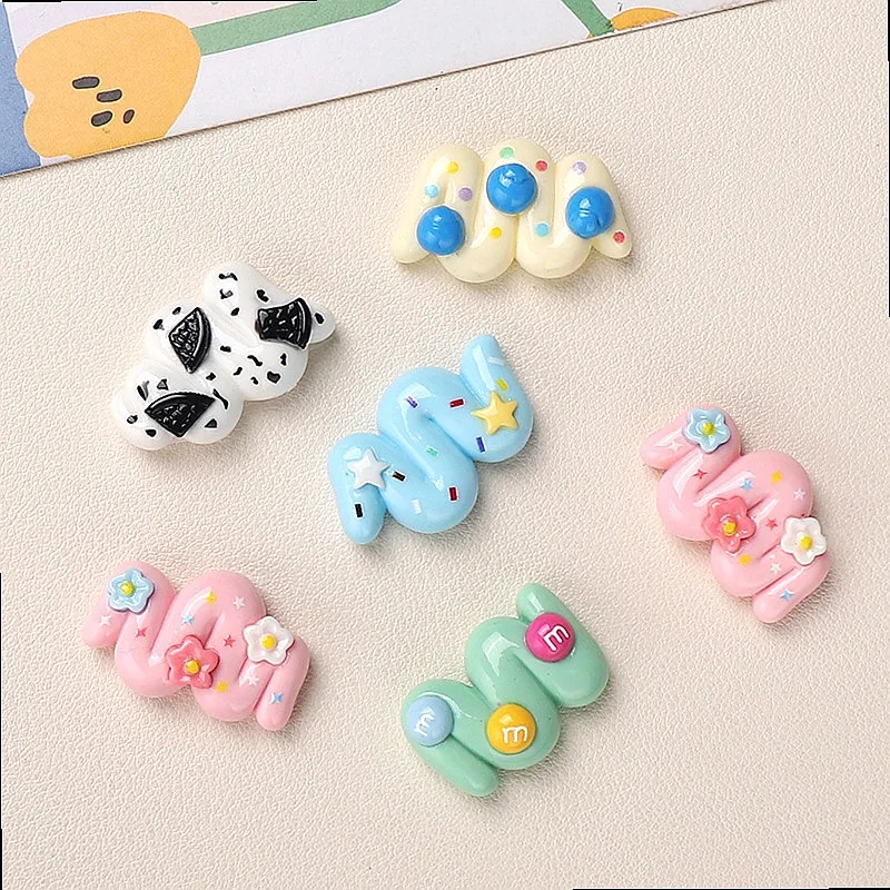 100pcs Kawaii Resin Cabochon Flatback DIY Accessories Craft for Phone Case Hairpin Keychain Earrings Scrapbook Dollhouse Decor