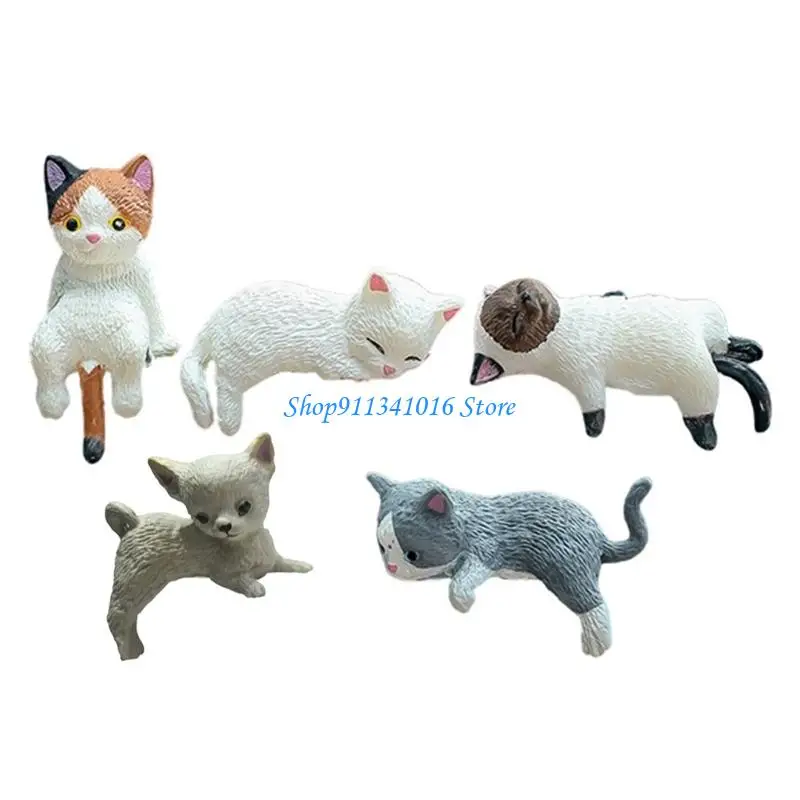  Car Interior Ornament Cats Fingurines Computer Monitor Decors Mascots Crafts