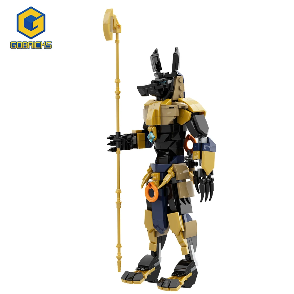 Gobricks MOC Anubis Egyptian Mythology Figures Bricks Model Anubis Building Blocks Set Toys For Gift
