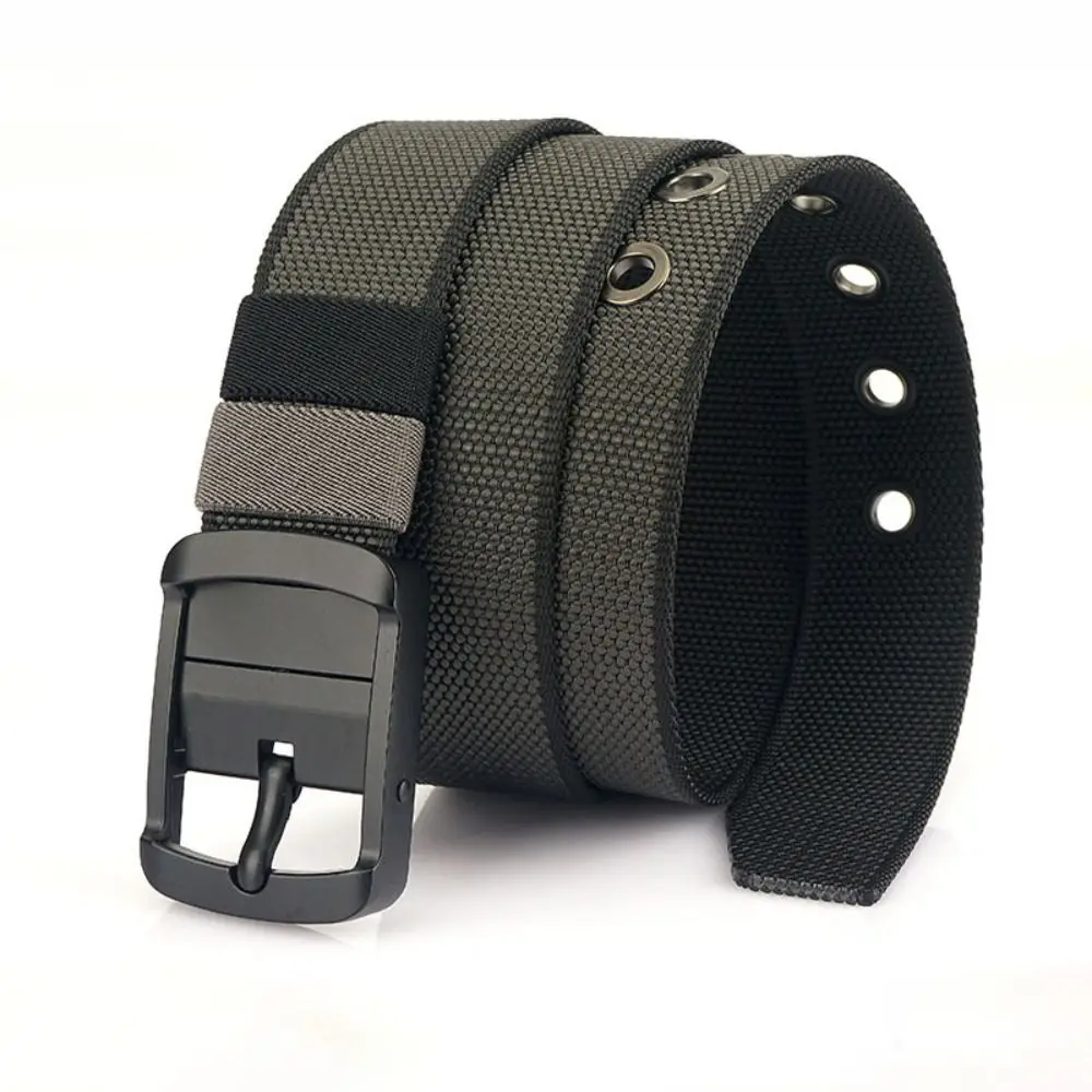 

Trendy Breathable Double-sided Canvas Belt Quick Drying Versatile Rotatable Alloy Pin Buckle Belt Fashion Weave Waist Band