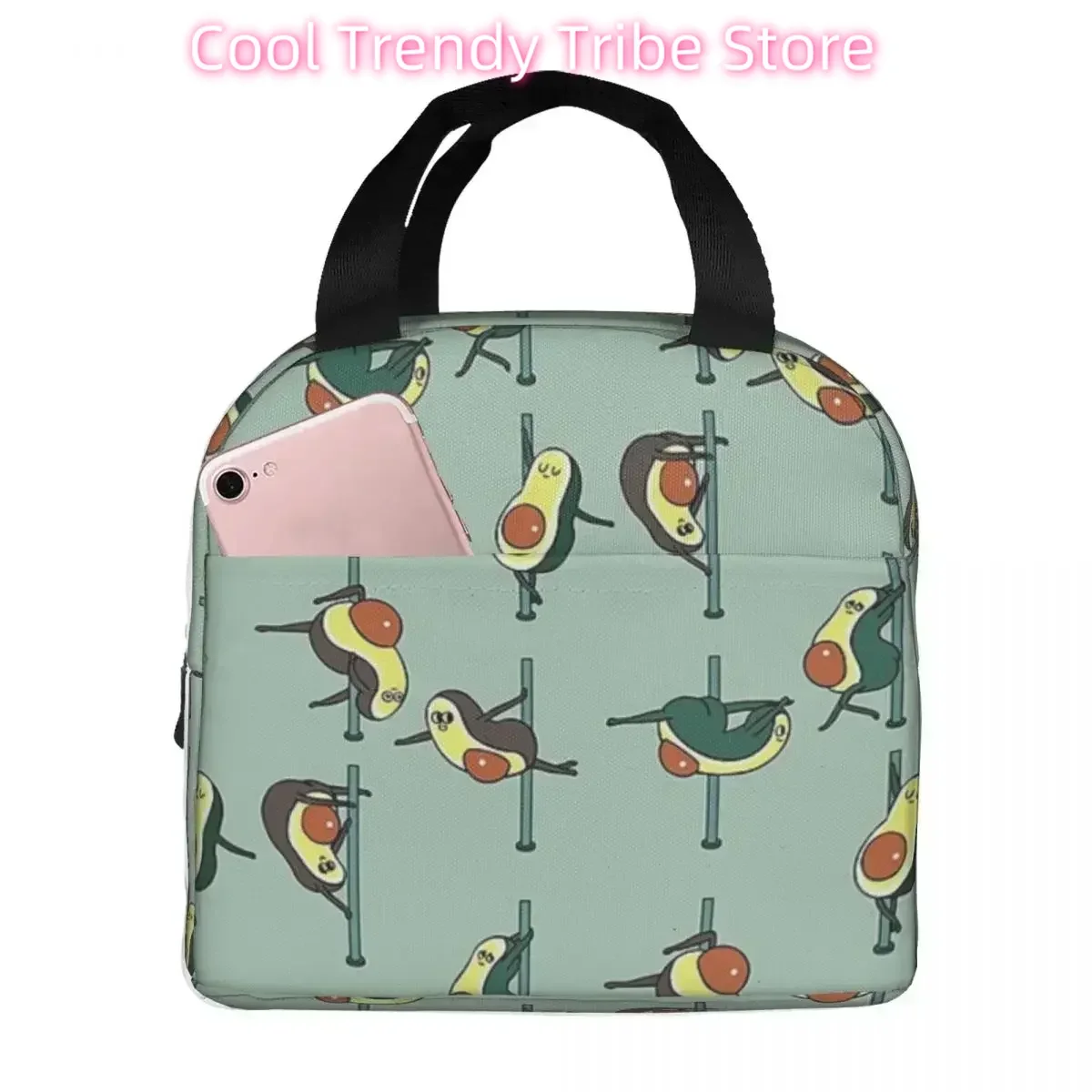 Avocados Pole Dancing Club Insulated Lunch Bags Leakproof Picnic Bags Cooler Lunch Box Lunch Tote for Woman Work Children School