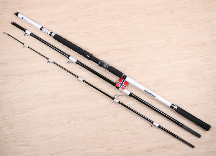 Superhard Carbon 2&3 Sections Trolling Rod 2.7m 3.0m 3.3m Deep Sea Boat Fishing Rod For Tuna Sea Bass