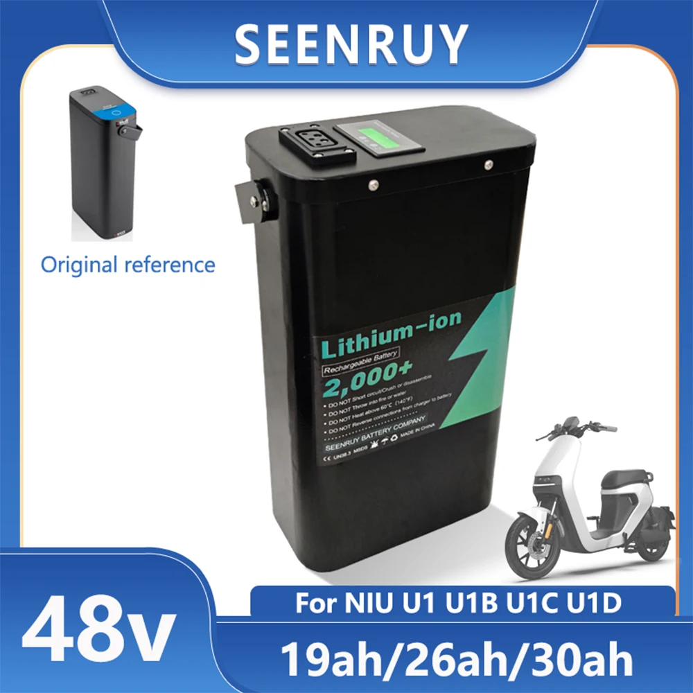

Литий-ионный аккумулятор NIU 48 В, 19 Ач, 26 Ач, 30 Ач, идеально подходящий для мотоцикла UQi UQis UM NIU с зарядным устройством 5 А