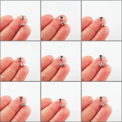 Fashion New Flower Square Flower Chinese Knot Tiny Charms Spacer Bar Beads Tibetan Silver Plated