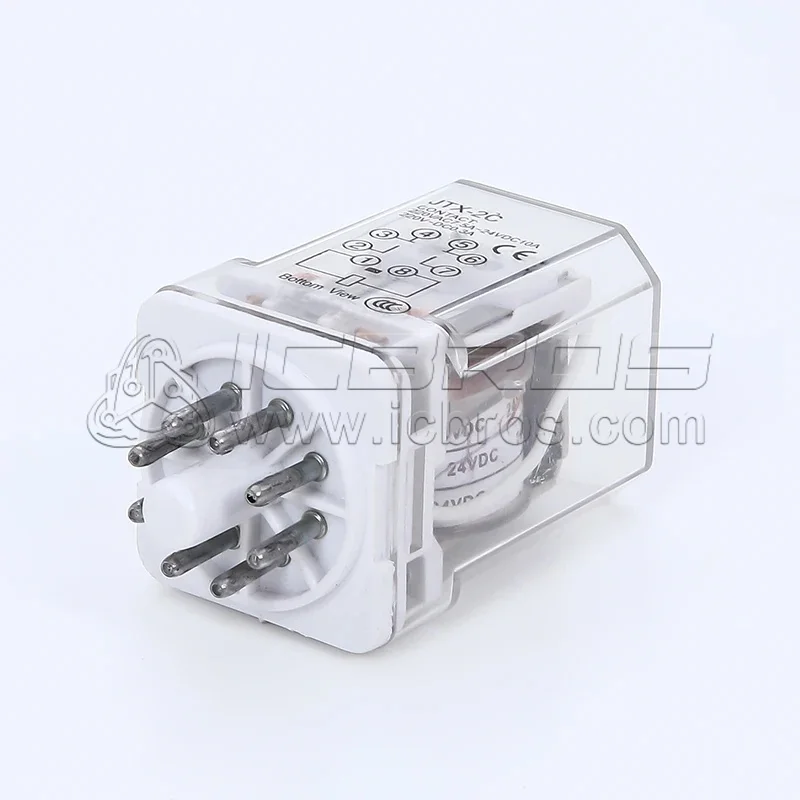 JTX-2C JTX-3C Small Intermediate Electromagnetic Relay Round 8 11 Pin AC DC 220V 24V 12V JTX-3C DC 12V