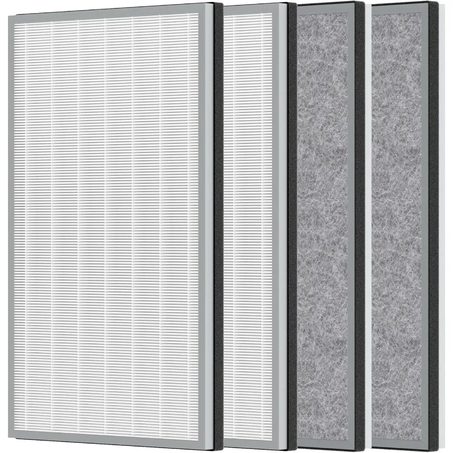 

4 Packs HE601 HE602 H13 True HEPA Replacement Filter Compatible with Shark air purifi-er 6 HE601 and HE602 Part # HE6FKPET