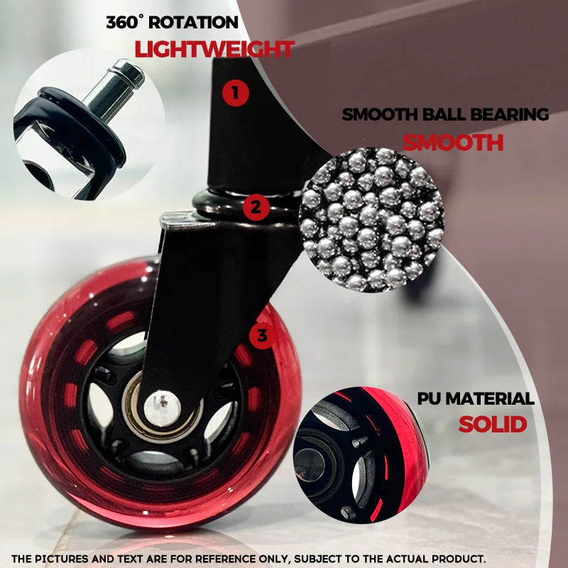 

3 inch 5PC transparent wheel office chair silent wheel pulley roller universal wheel spring caster