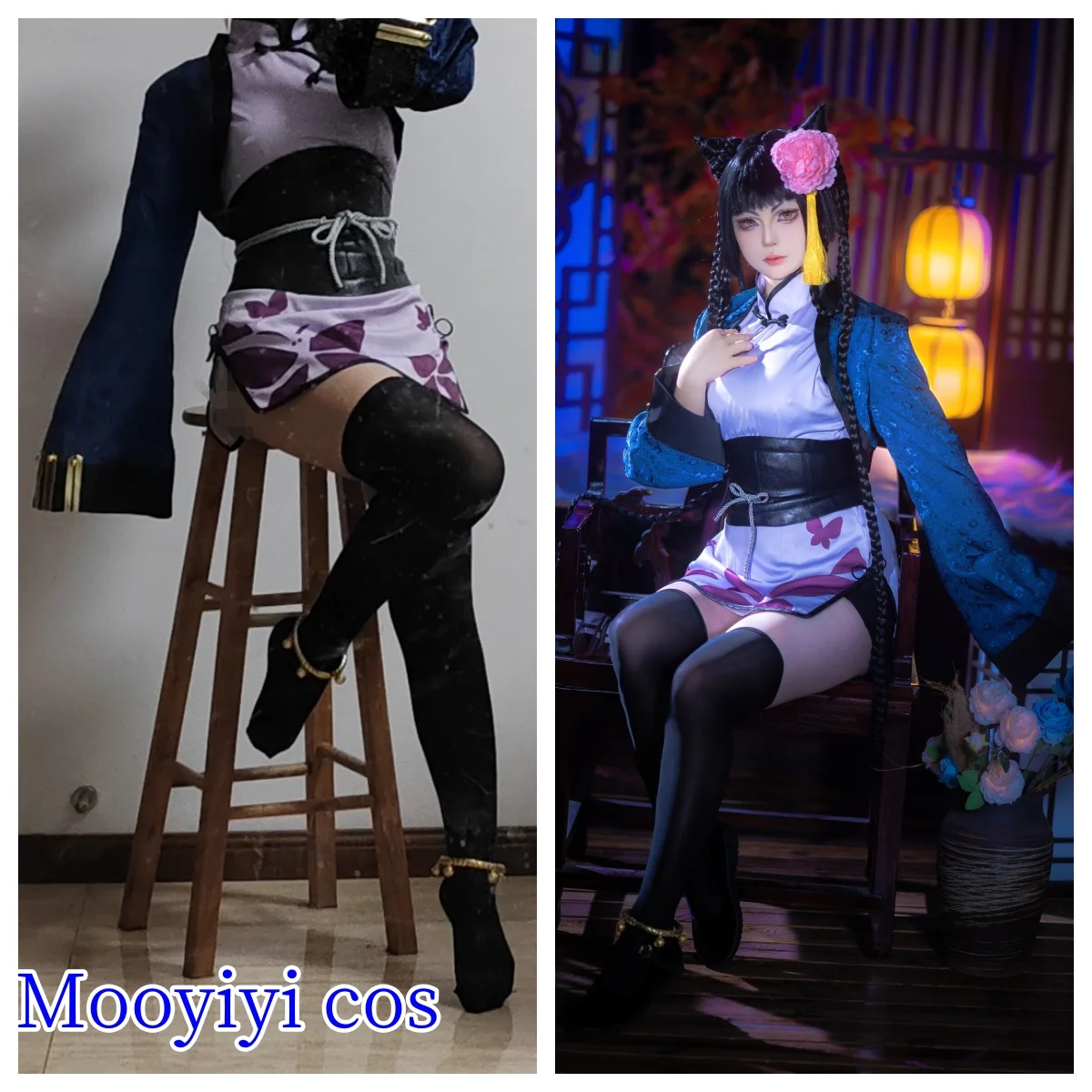 جديد ران ماو تأثيري حلي هالوين عيد الميلاد لعب الأدوار حفلة كوميدية الأسود بتلر ران ماو موييي كوس المرأة S-L في الأوراق المالية