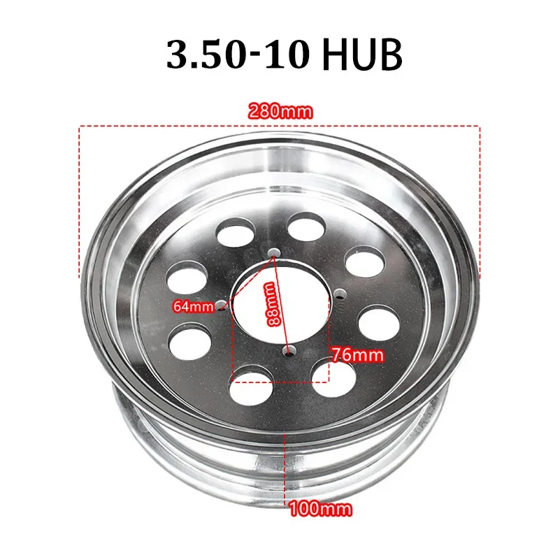 10 inch wheel vacuum rims Aluminium alloy  hub For monkey bike motorcycle Parts 2.50-10 2.75-10 3.00-10 3.50-10 4.50-10