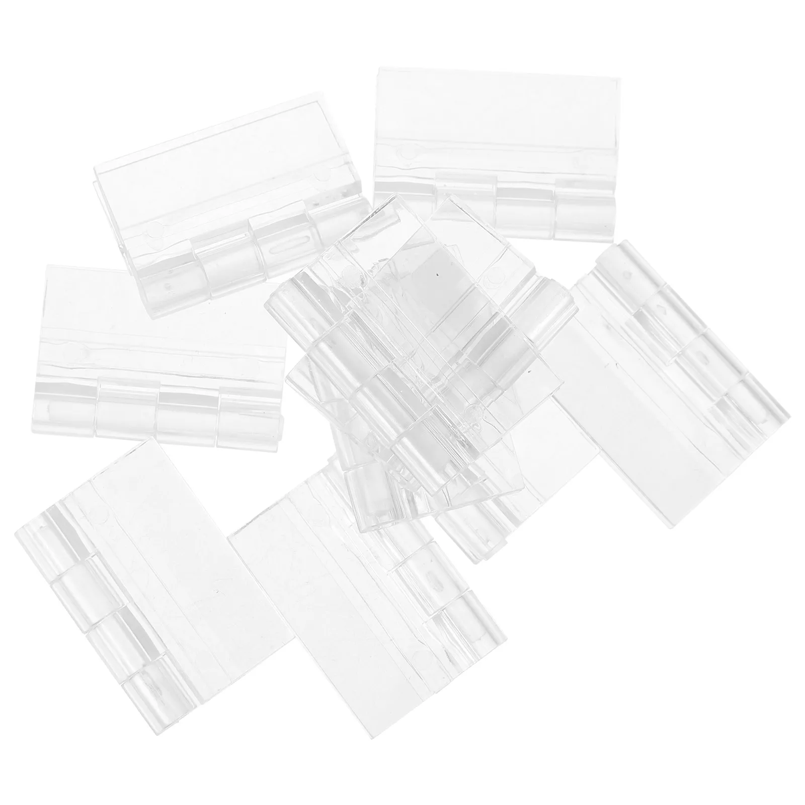 10Pcs Acrylic Hinges Transparent for Cabinet Door Drawer Box Wood Glass Mini Hinge Folding Continuous Small Hinges