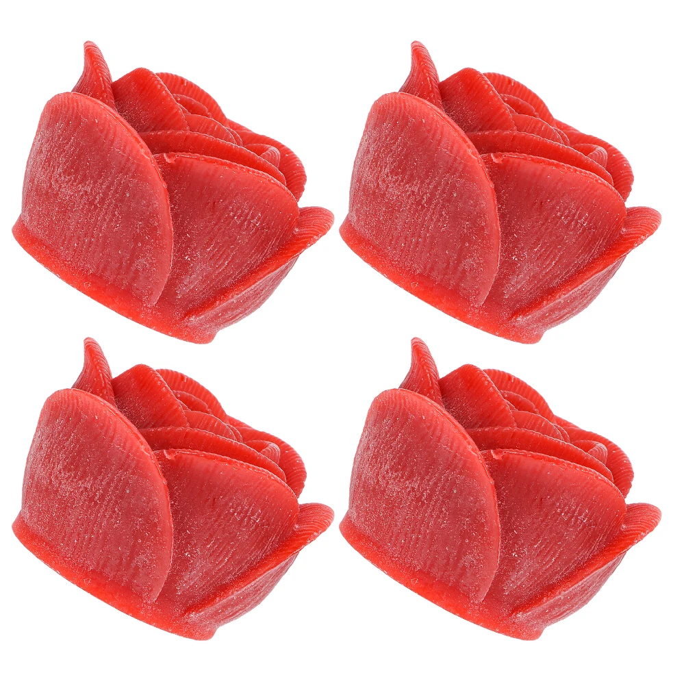 

4pcs Rose Lamp LED Home Decor Romantic Atmosphere Red Tea Wax Electric Table Centerpiece