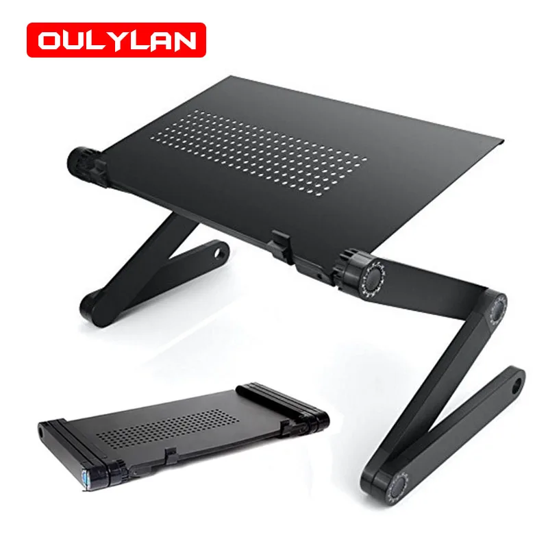 Imagem -02 - Portátil Ajustável Dobrável Computer Desk Laptop Stand para tv Bed pc Suporte de Mesa Multifuncional Liga de Alumínio Laptop Table