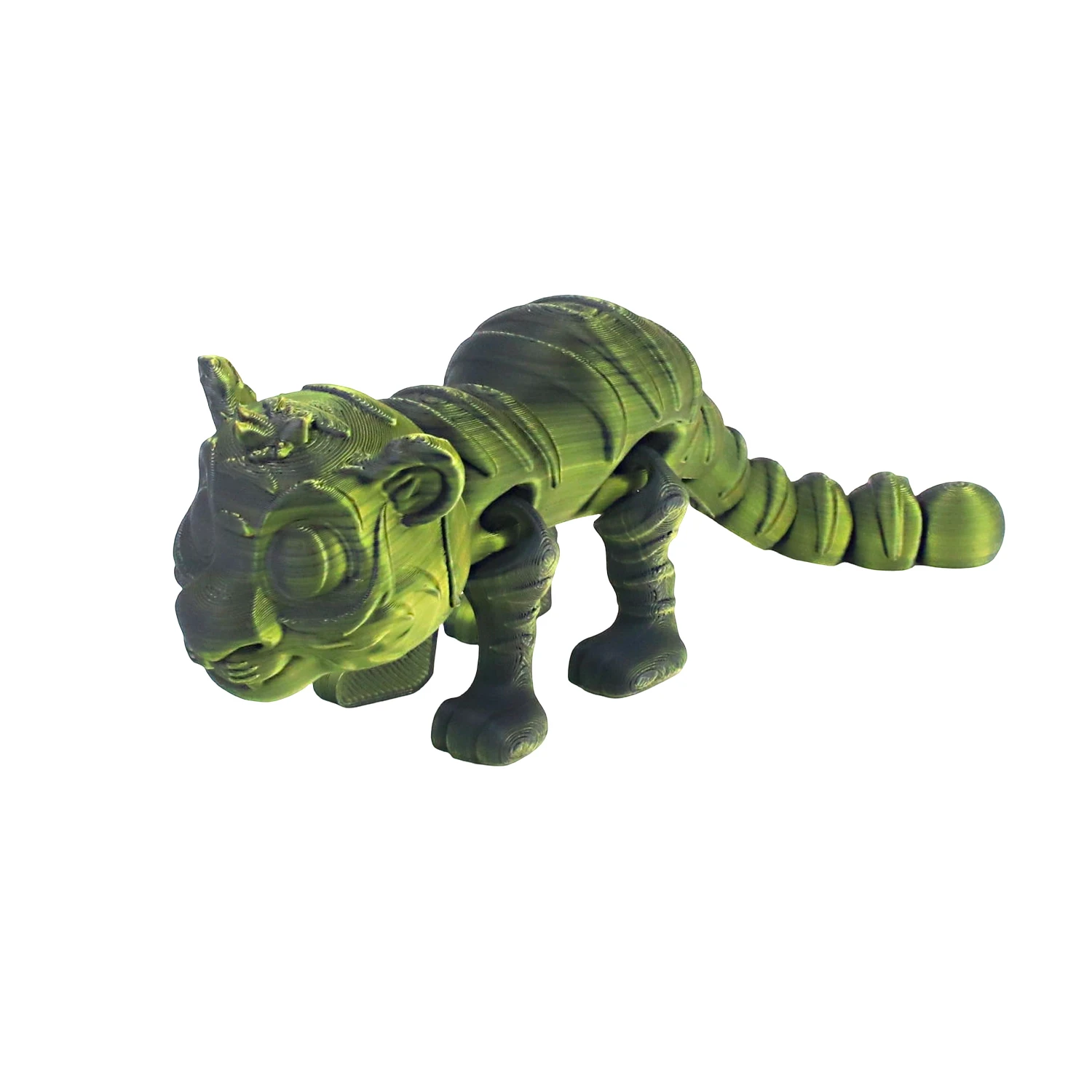 

3D-печатная модель зеленого и черного тигра, новая фигурка животного, игрушка для снятия стресса с регулируемым суставом, украшение для настольного животного